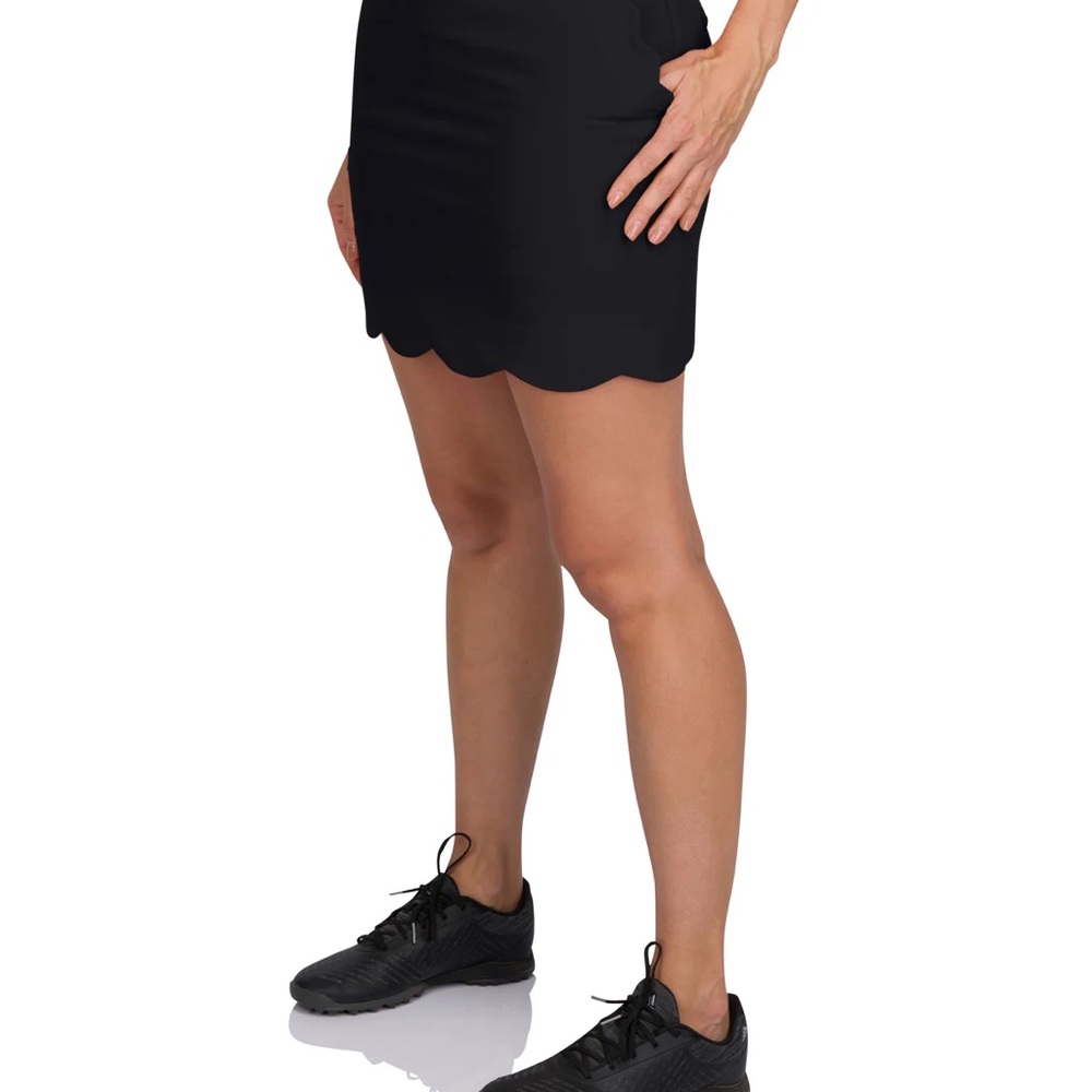 Black Scalloped Hem Golf skort